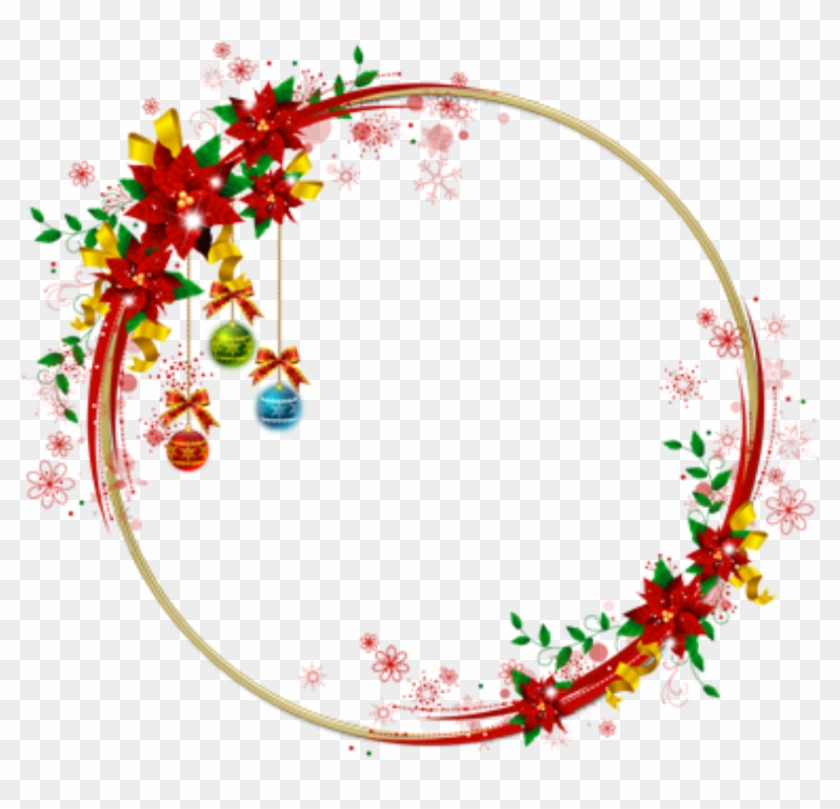 #mq #red #christmas #frame #frames #border #borders - Christmas Round Frame Png Clipart #4866579