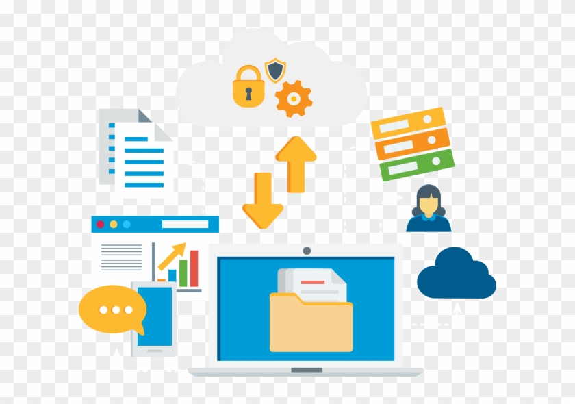 Content Cloud - Digital Ecosystem Icon Transparent Clipart