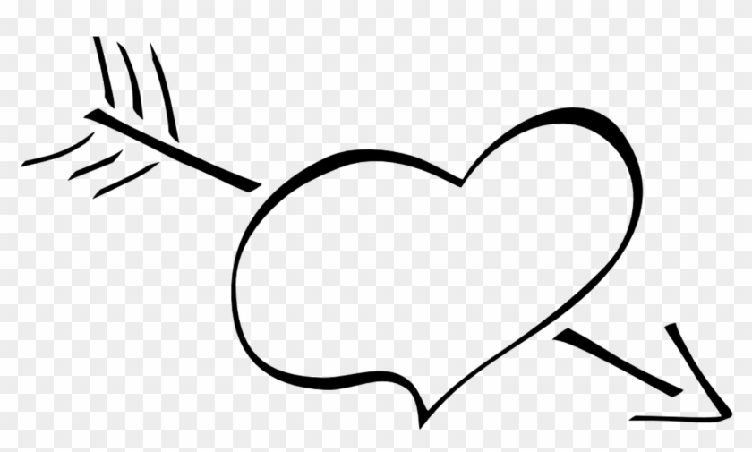 Hearts Clipart Arrow Clip Art Pencil And In Color Hearts - Love Black And White Clipart - Png Download