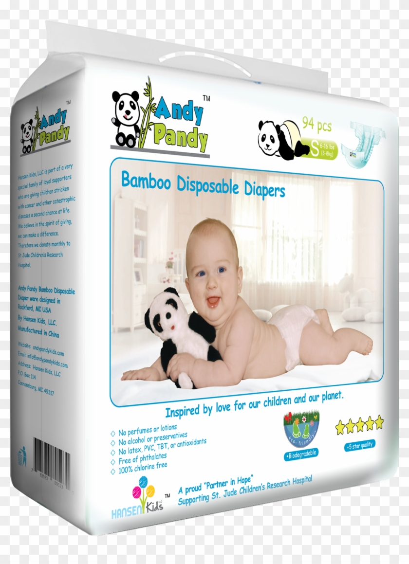 Premium Bamboo Disposable Diapers - Andy Pandy Biodegradable Bamboo Disposable Diapers Clipart