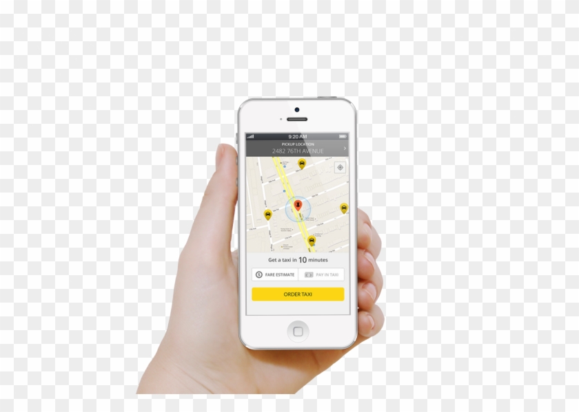 Niagara Falls Taxi - Hand Phone With Taxi Location Png Clipart #4867972