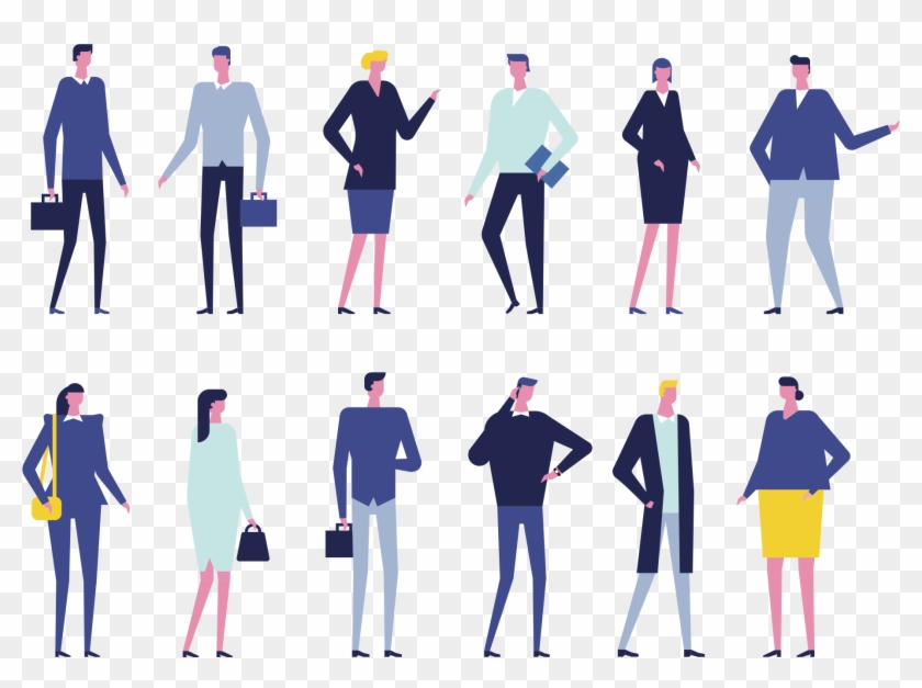 Business Characters Flat Illustration - Flat Design Clipart