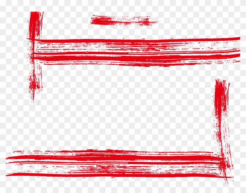 Brush Vector Rectangle - Red Frame Transparent Clipart