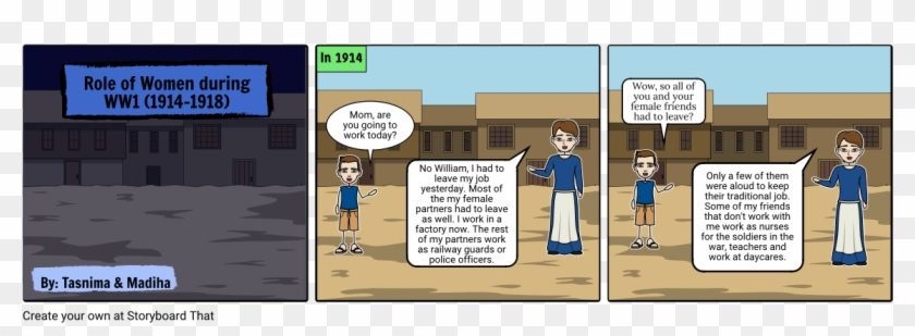 Role Of Women During Ww1 - Cartoon Clipart #4869262