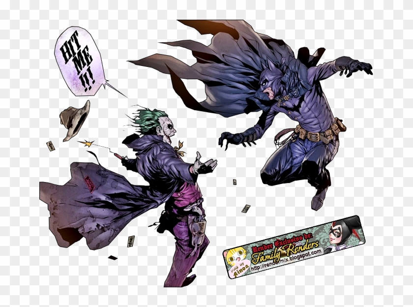 Joker Comic Png - Batman Vs Joker Hit Me Clipart