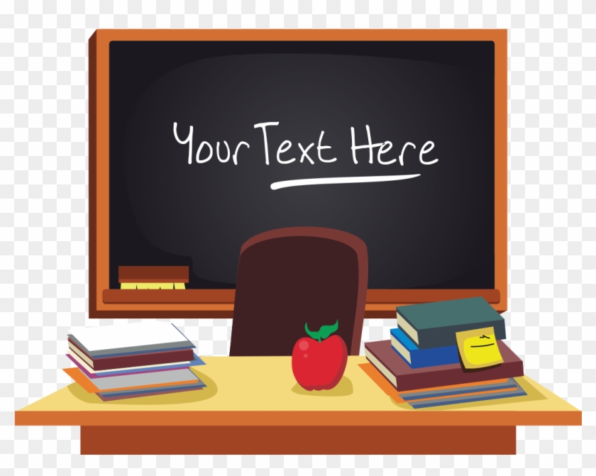Teacher Clip Art - School Teachers Desk Background - Png Download