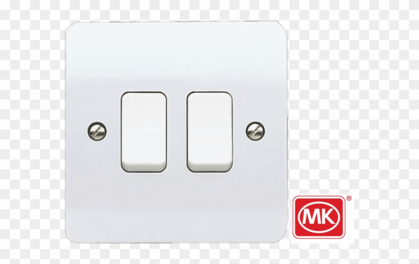 Mk Electric K4872whi 10a Light Switch 2 Gang 2 Way - Mk Electric Clipart #4878299