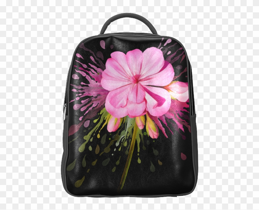 Pink Flower Color Splash, Watercolor Popular Backpack - Garment Bag Clipart #4878522