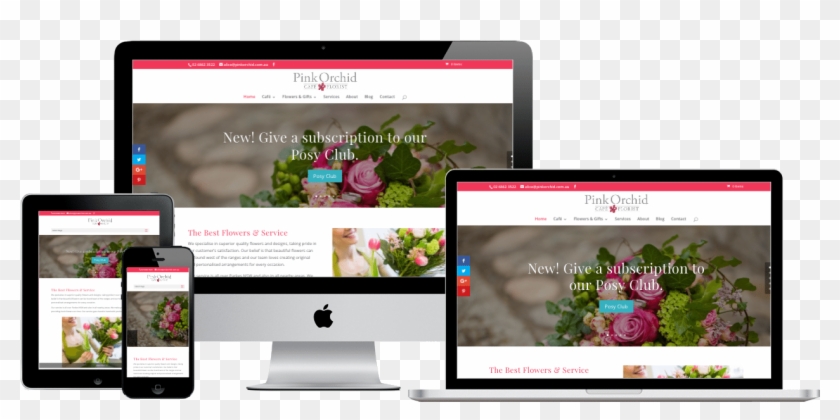 Pink Orchid Florist Website - Our Work Design In Website Clipart #4879396