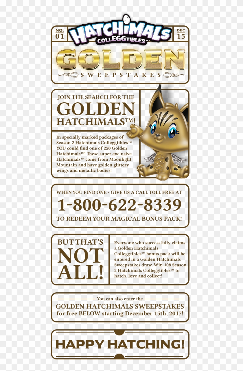 Enter The Golden Hatchimals Sweepstakes - Golden Hatchimal Clipart #4879614