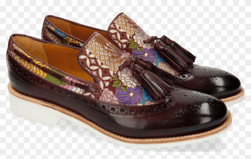 Loafers Amelie 60 Textile Glory Burgundy - Slip-on Shoe Clipart
