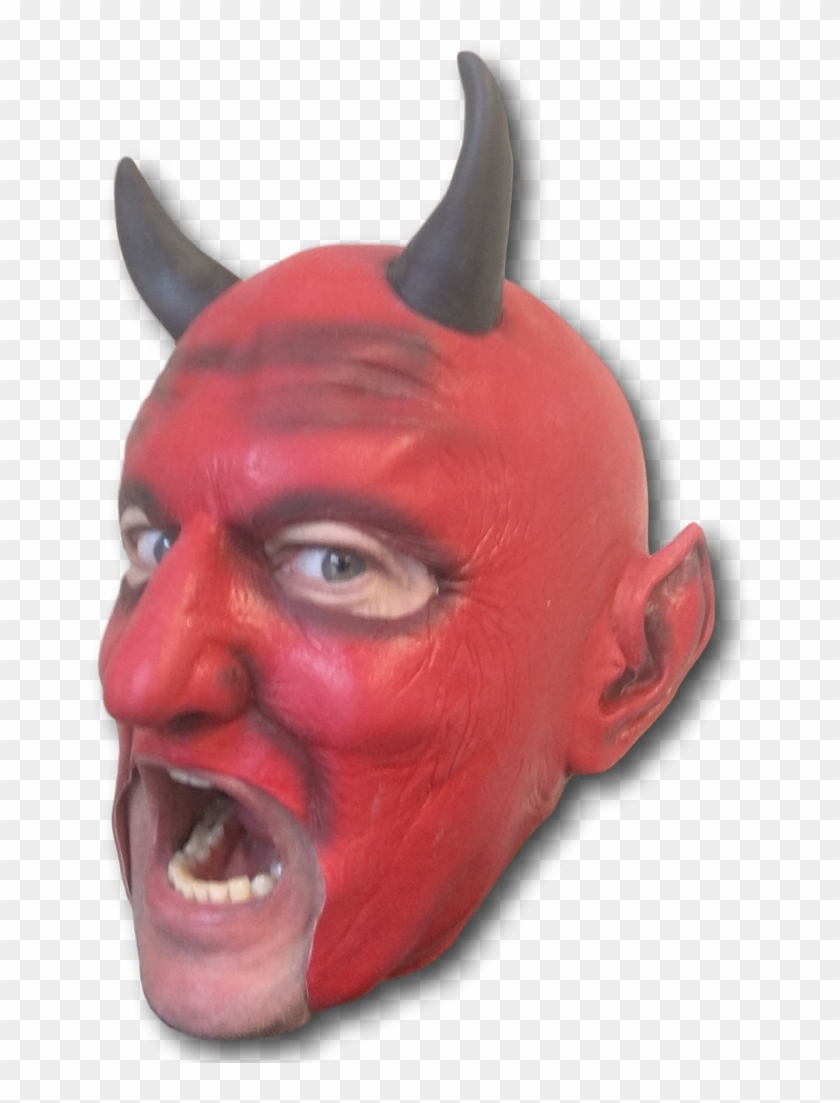 Red Devil Demon Mask - Halloween Costume Clipart