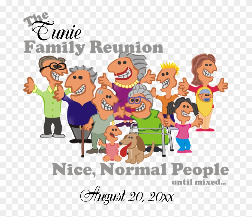 Personalized Family Reunion Funny Cartoon Postcard - Funny Family Reunion Cartoon Clipart