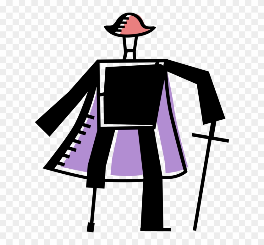 Vector Illustration Of Buccaneer Pirate With Peg Leg Clipart