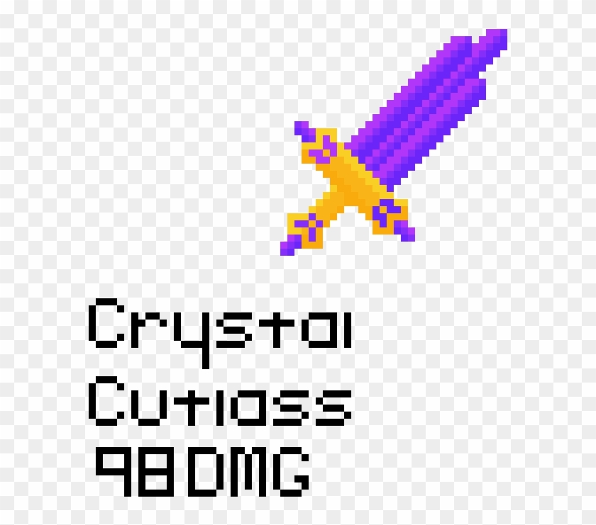 Crystal Cutlass - Minecraft Clipart