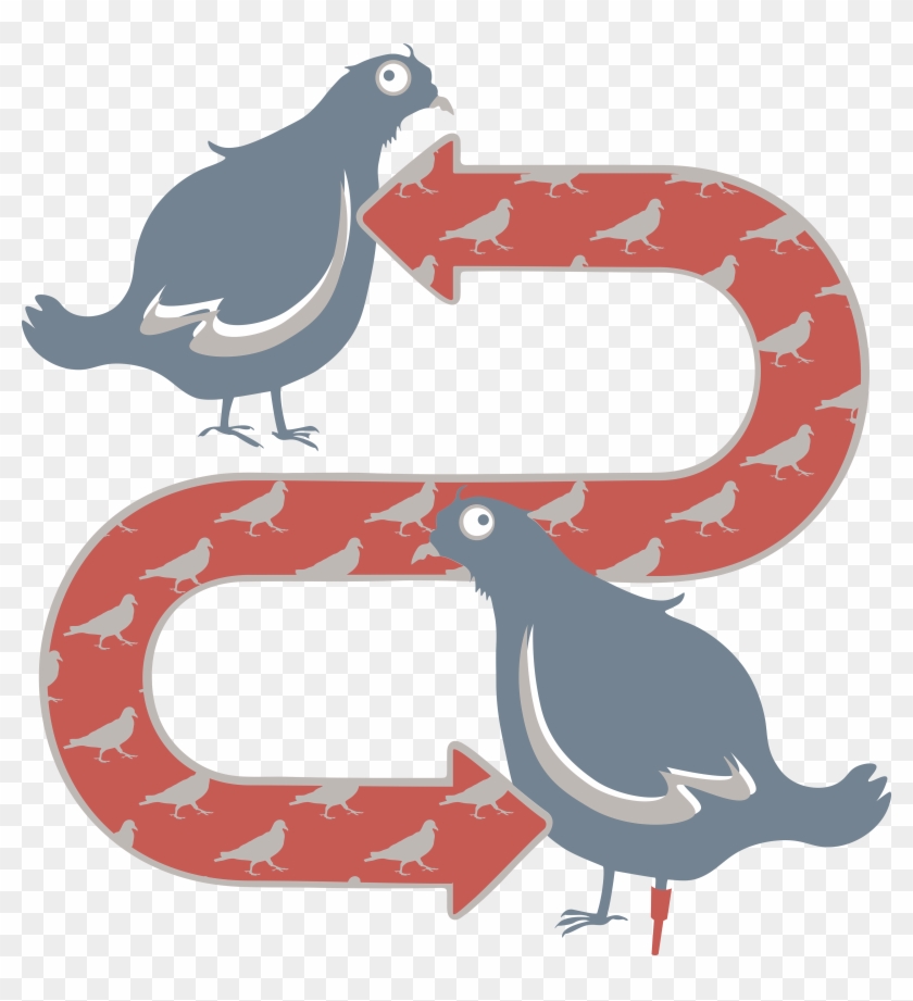 Pigeon Peg Leg Print Design Clipart