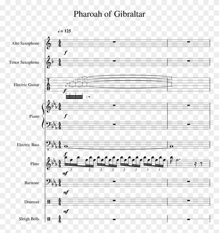 Pharoah Of Gibraltar Sheet Music For Piano, Flute, - Sheet Music Clipart