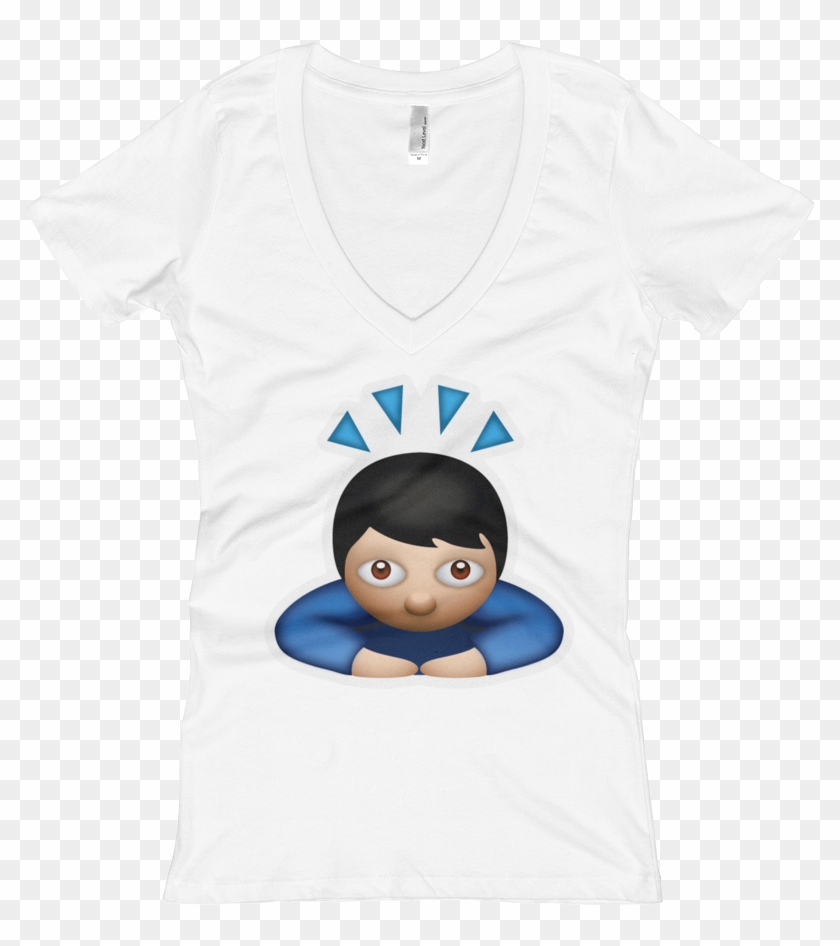 Women's Emoji V-neck - 🙇 Significado Clipart #4885064