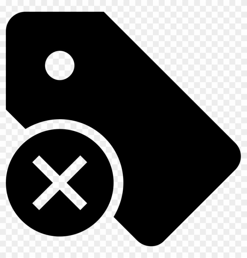 Tag Cancel Black Interface Symbol Comments - Add Tag Icon Clipart