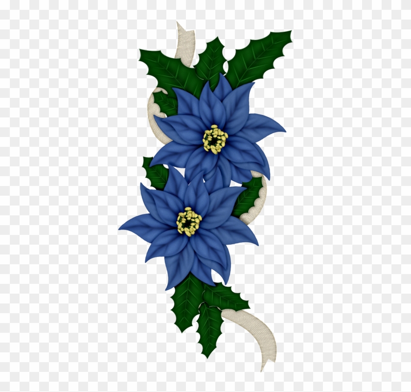C Orig Kwiaty Transparent Pinterest Ccorig Ⓒ - Blue Christmas Flowers Clipart - Png Download #4886103