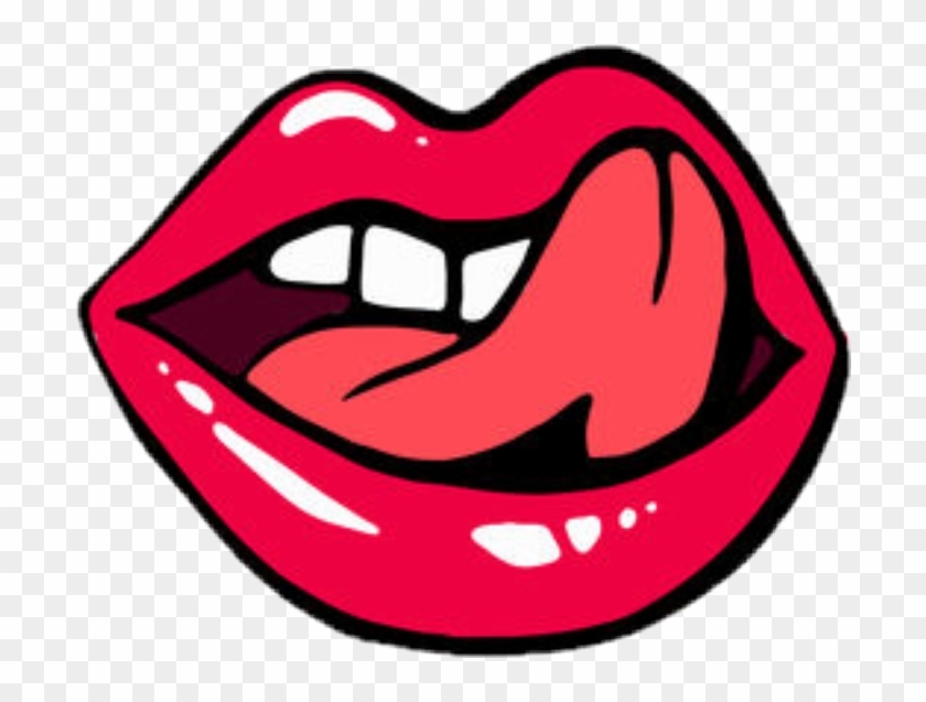 #lips #red #tongue #glossy #yum - Lusty Stickers Clipart