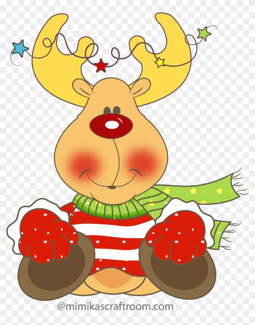 Christmas Reindeer, Clip Art - Imagen De Reno De Navidad Con Reno .png Transparent Png
