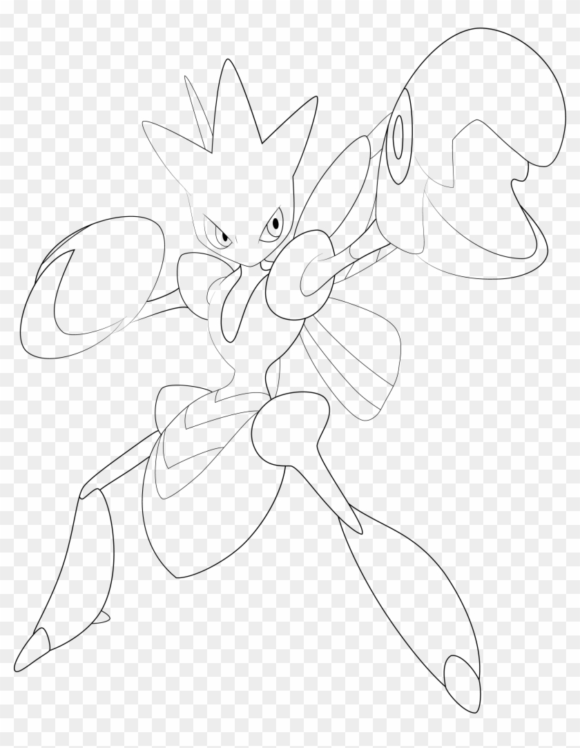 Scizor Line-art By Alcadeas1 - Line Art Clipart #4887616