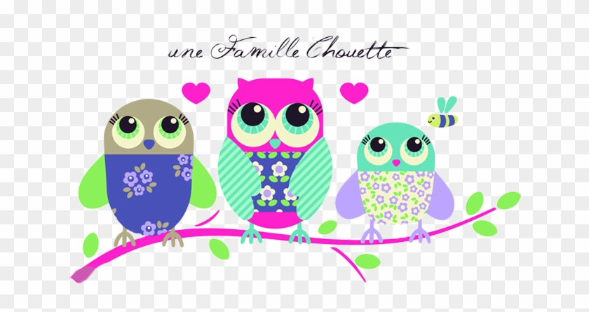Cute Owl On Branch Png - Dessin Famille Chouette Clipart