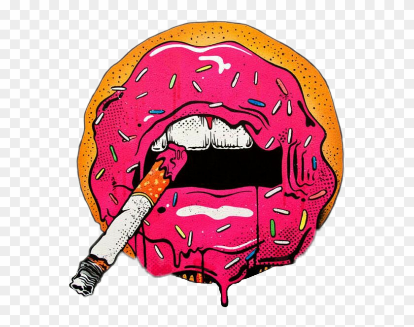 #mouth #donut #cigarrete #lipstickers - Pop Art Lips Smoke Clipart