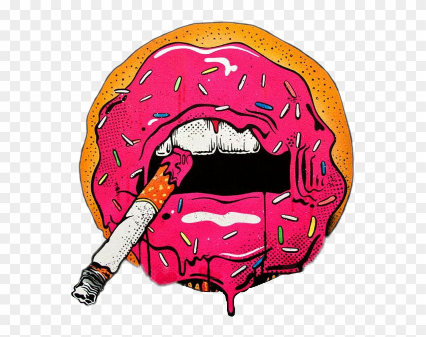 #mouth #donut #cigarrete #lipstickers - Pop Art Lips Smoke Clipart #4890213