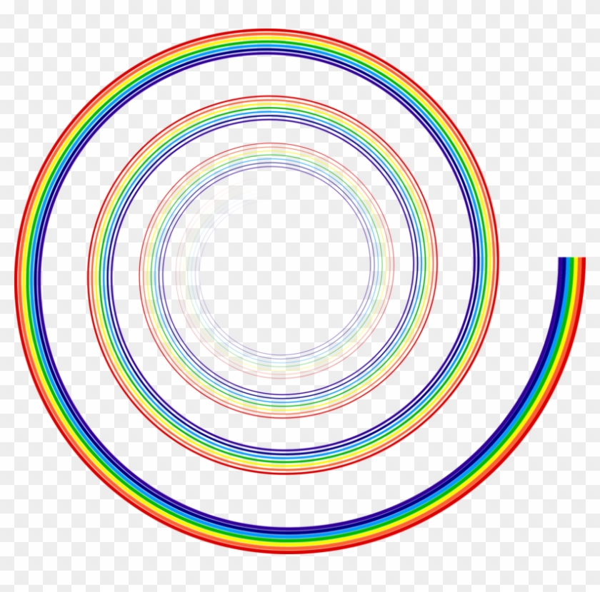 Computer Icons Spiral Symbol Rainbow - Rainbow Spiral Png Clipart #4891953