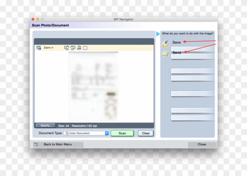 The 'save' And 'send' Buttons Are Misaligned And Not - Canon Mp Navigator Clipart