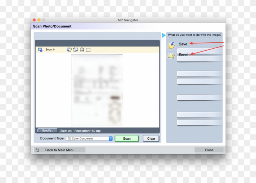 The 'save' And 'send' Buttons Are Misaligned And Not - Canon Mp Navigator Clipart #4892557