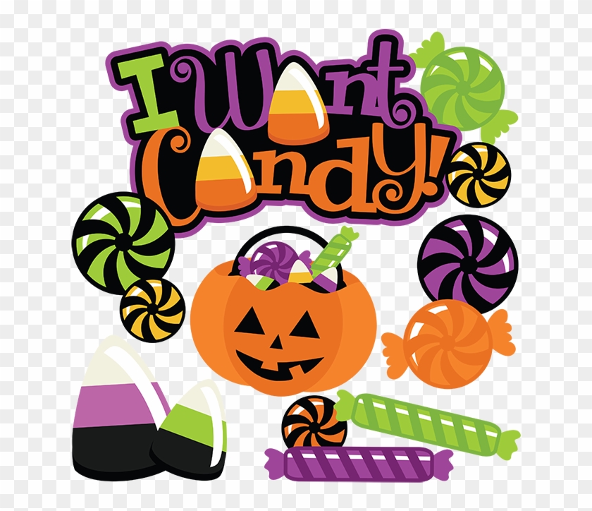 I Want Candy - Cute Halloween Candy Clip Art - Png Download