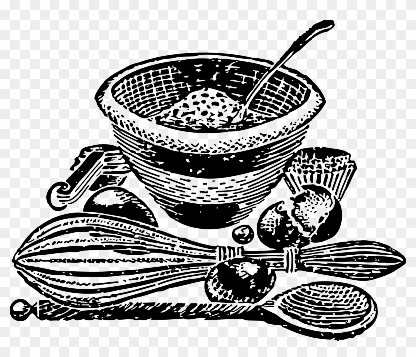 This Free Icons Png Design Of Mixing Bowl And Tools - Mixing Tools Drawing Clipart