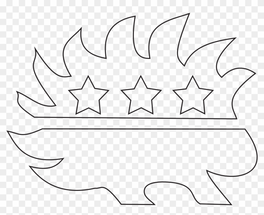 Black Outline Libertarian Porcupine 1969px 129 - Drawing Clipart #4896357