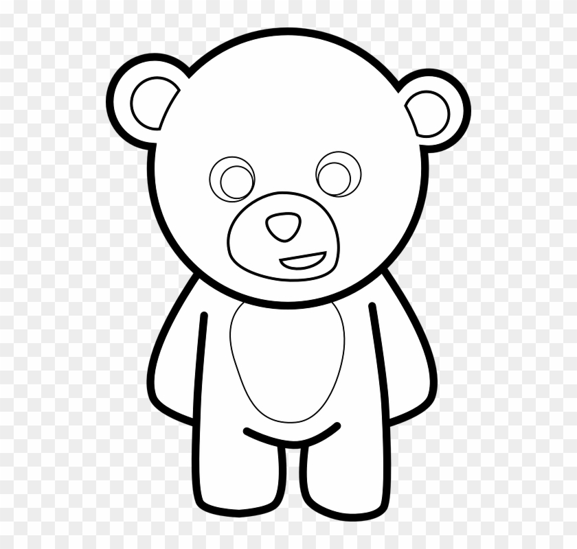 Teddy Bear Teddybear Black Outline Cute - Teddy Bear Outline Clipart #4896784