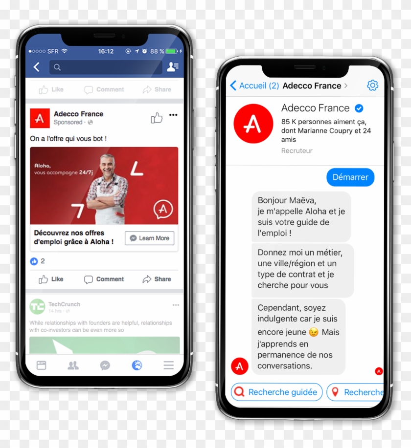 Work4 Improves Facebook Recruitment Work4 - Chatbot Aloha Adecco Clipart