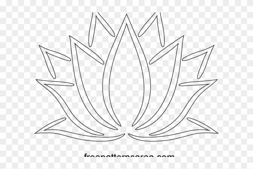 Flower Stencil Outline - Line Art Clipart #4896918