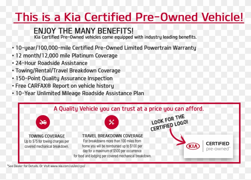 Description Certified Pre-owned Kia Program - Chevrolet Certified Service Clipart #4898788