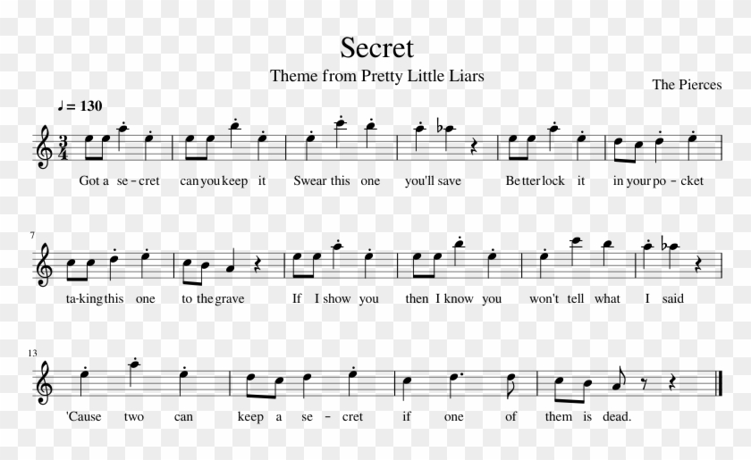 Pretty Little Liars Theme Song - Sheet Music Clipart #4899344