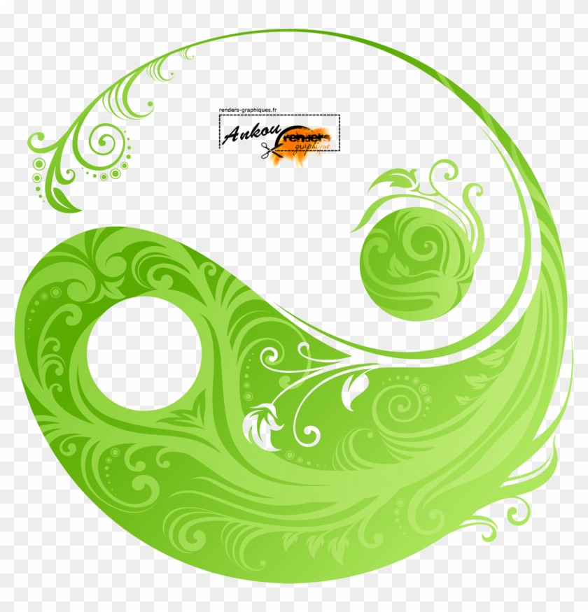 Green Yin Yang Logo Vert Nature Png Images - Yin And Yang Clipart #490164