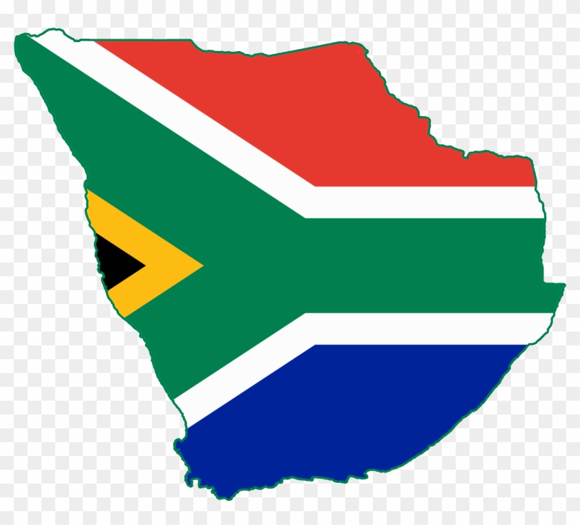 Flag Map Of Greater South Africa - South Africa Flag Map Clipart