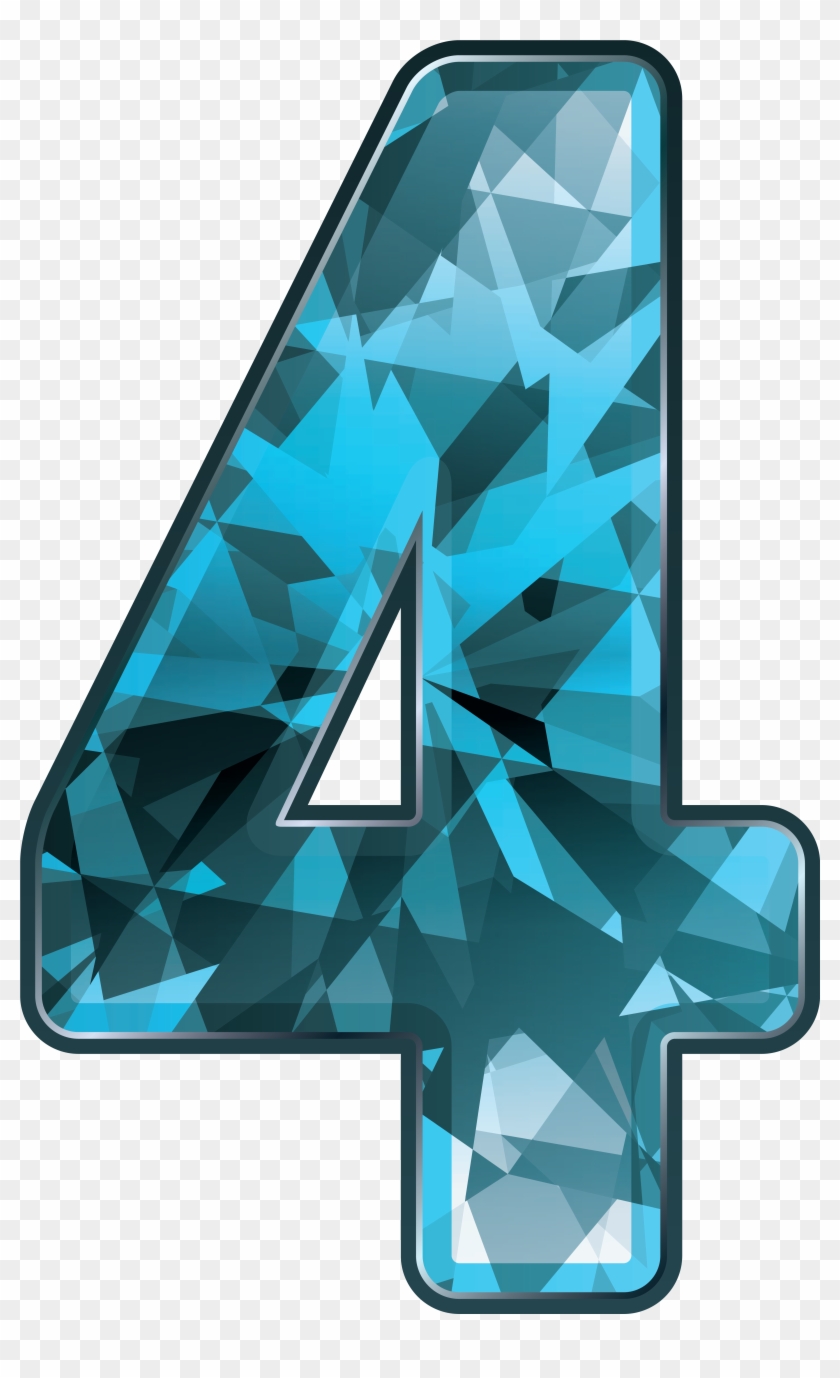 Blue Crystal Number Four Png Clipart Image - Blue Crystal Numbers Png Transparent Png #490278