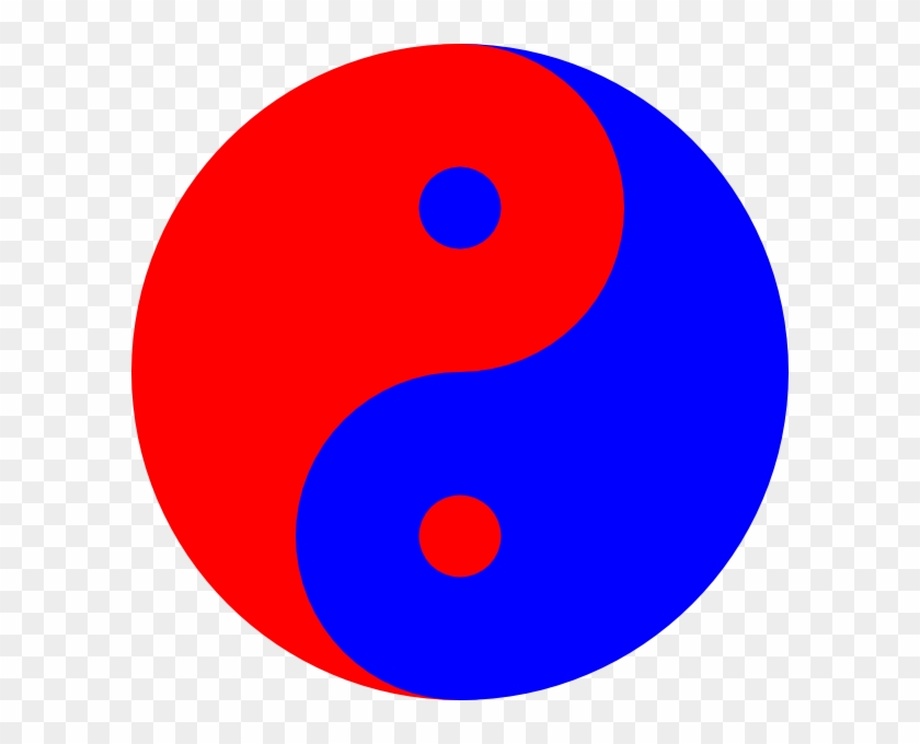 Red And Blue Yin Yang - Yin Yang Red Blue Clipart #490515