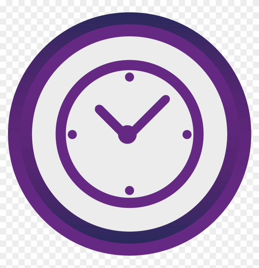 Purple Clock Icon - Reduce Time Icon Clipart