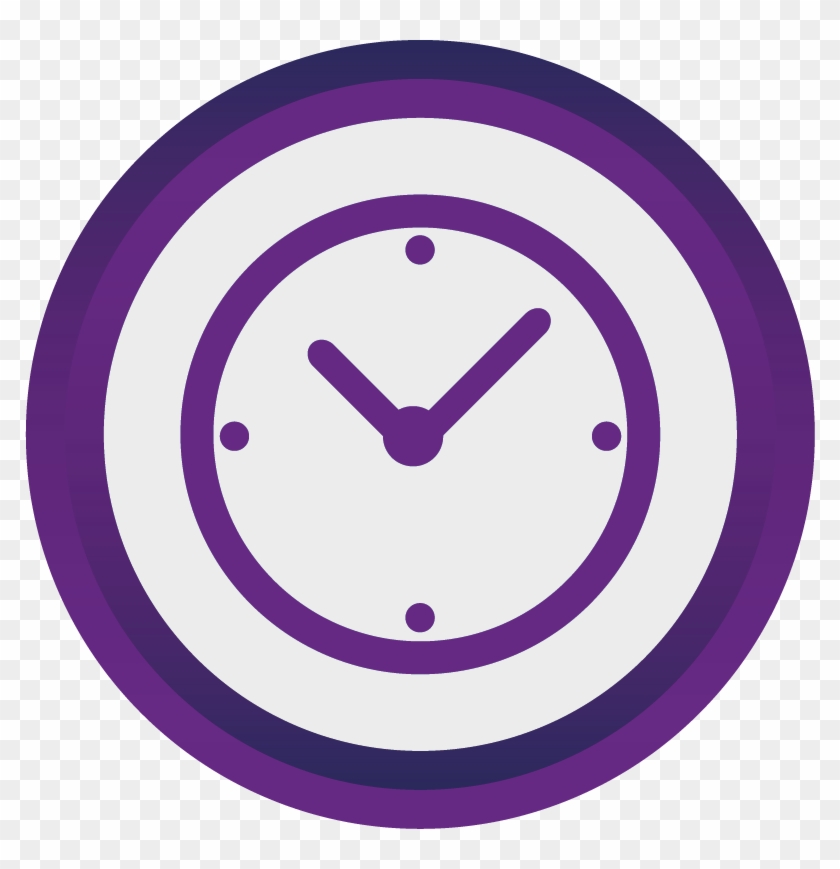 Purple Clock Icon - Reduce Time Icon Clipart #491616