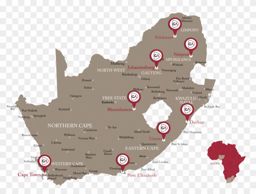 Gladafrica Geo Map - Map Of South Africa Clipart #491635