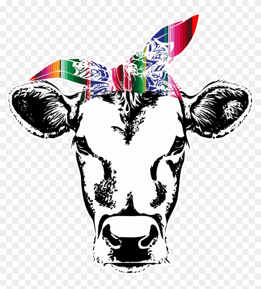 Cow With Bandana - Cow With Bandana Svg Clipart #491730