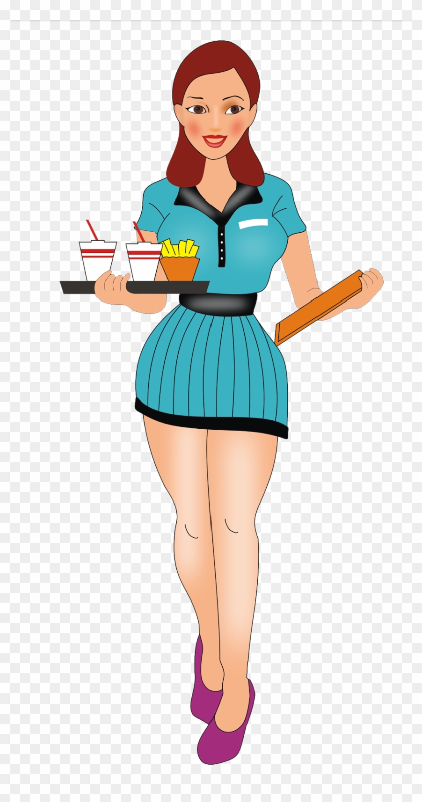 Cartoon Waitress - Waiter Clipart